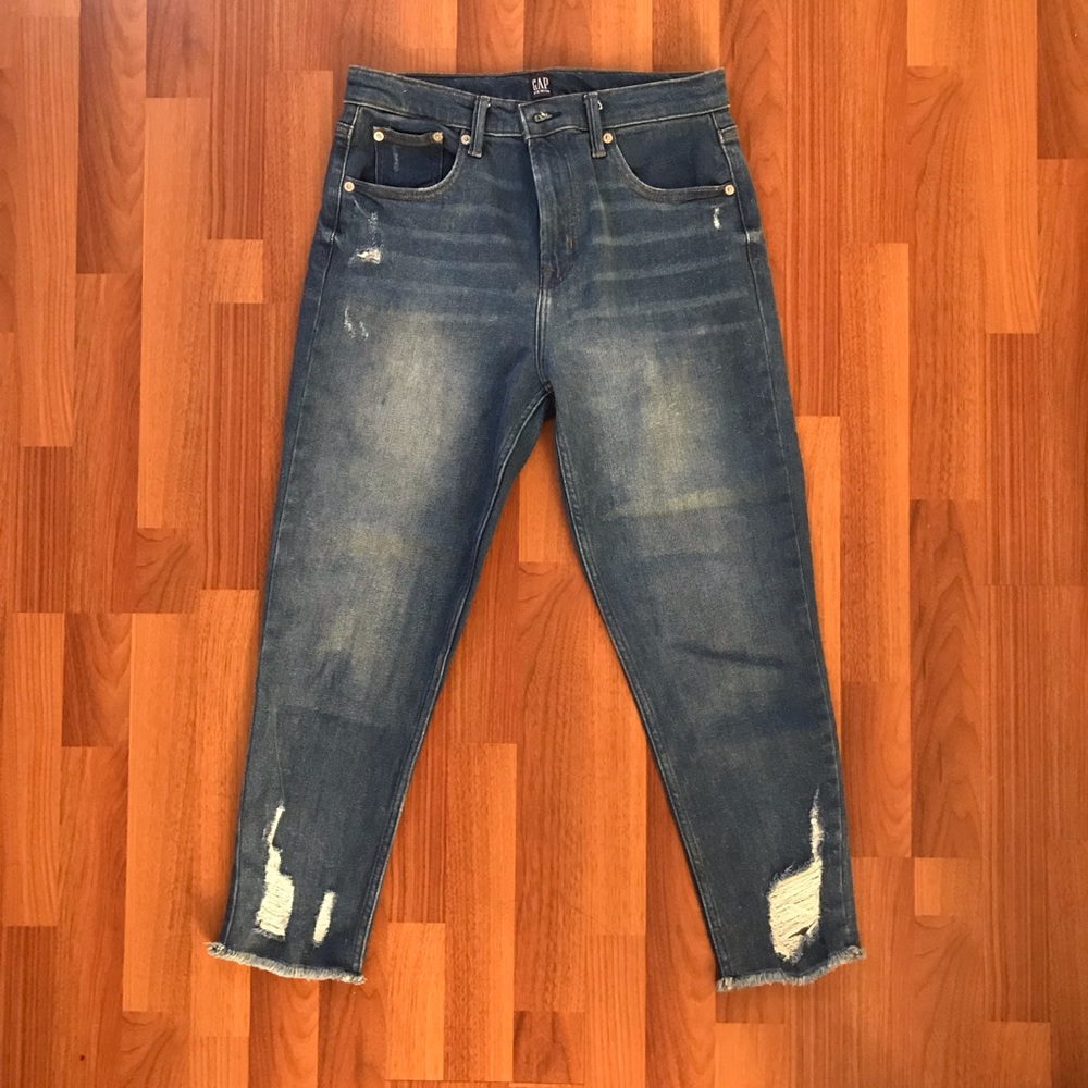 Gap Denim True Skinny Jeans w/ Distressed Details